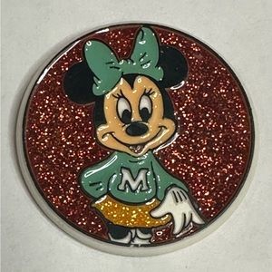 Vintage Minnie Mouse Disney Cheerleader Pin Glitter